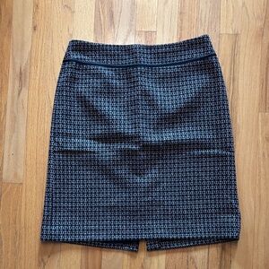 Ann Taylor Wool Black and Pink Pencil Skirt Sz 6